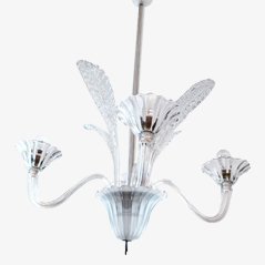 Lámpara de araña de cristal de Murano, años 50