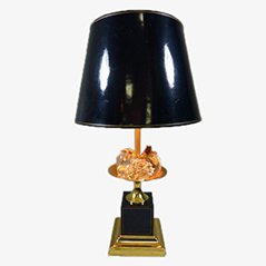 Crystal Glass Table Lamp from Maison Le Dauphin, 1970s