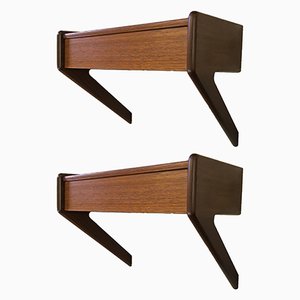 Comodini completamente restaurati in teak di Oelholm, Danimarca, anni '60, set di 2