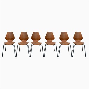 Dining Chairs attributed to Herbert Hirche for Jofa Stalmobler, Denmark, 1950s, Set of 6