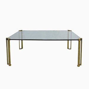 Vintage Glass & Brass Coffee Table by Peter Ghyczy