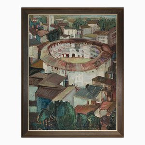 Historische Stierkampfarena, Öl auf Leinwand
