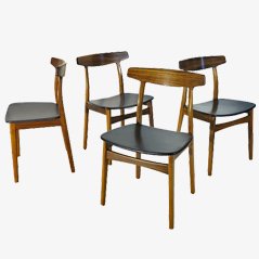 Chaises Vintage par Henning Kjaernulf pour Bruno Hansen, 1955, Set de 4