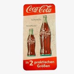 Cartel publicitario de Coca Cola vintage, años 50