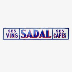 Ses Vins Sedal Ses Cafes Vintage Werbeschild, 1950