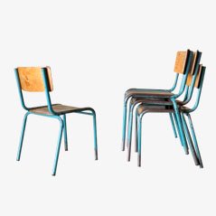 Chaises d'Enfant Industrielles Empilables de Delagrave, 1950s