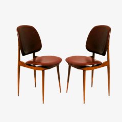 Mid Century Leatherette Chairs by Pierre Guariche, 1960, Set of 2