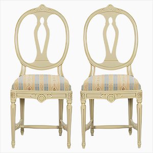Gustavian Dining Chairs, 1920s, Set of 2