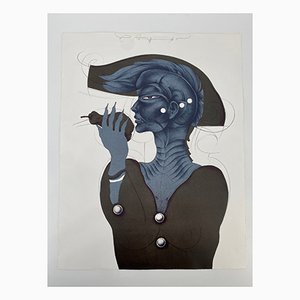 Eberhard Eggers, Eva mit Birne, 1980, Color Lithograph, Framed