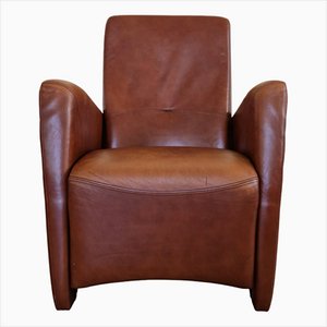Art Deco Style Leather Armchair