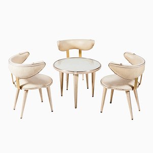 Armchairs & Table by Umberto Mascagni, 1950s, Set of 4