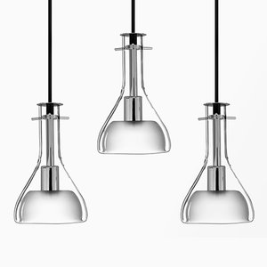 Wolkje S Chrome Ceiling Lamps by Fällander Glas for Akaru, Set of 3