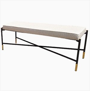 Banc Vintage en Fer et Laiton, 1990s