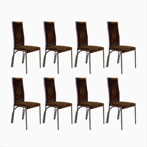 Chaises de Salle à Manger en Acier, 1970s, Set de 8