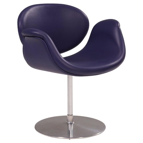 Little Tulip Purple Leather Swivel, Purple Leather Chair