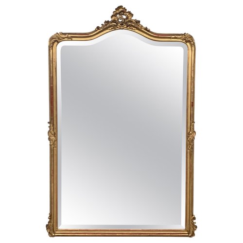19th Century French Empire Carved Giltwood Rectangular Mirror With Crest For At Pamono 19th Century French Empire Carved, French Gold Mirror Rectangle