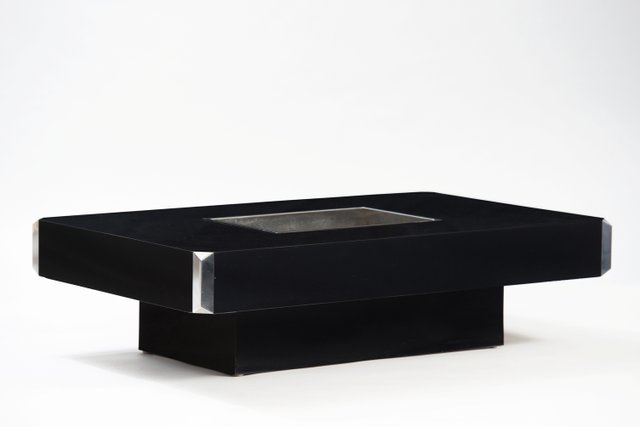 Table Basse Alveo Vintage par Willy Rizzo pour Mario Sabot Table basse Alveo en acier inoxydable Willy Rizzo 1970