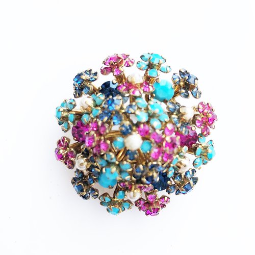 Vintage Brooch With Precious Stones Austria 1950s For At Pamono Vintage Brooch With Precious Stones, Pink Rhinestone Desk Accessories