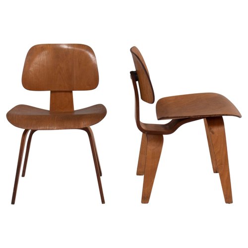 Set of Plywood DCW Dining Chairs by Charles & Ray Eames for Herman