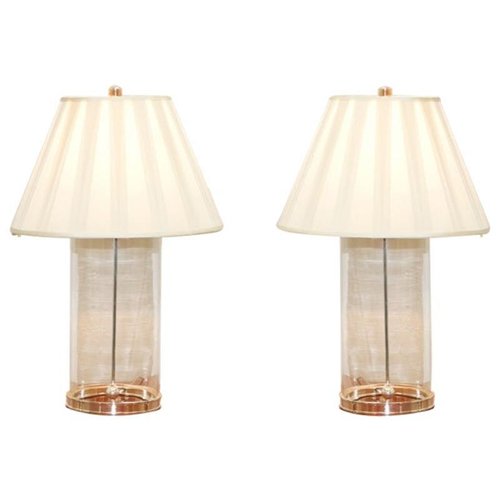 Glass Brass Storm Lantern Table Lamps, Ralph Lauren Table Lamp Gold