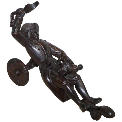 Late Victorian Black Forest Hand Carved Wine Bottle Holder, 1880s
