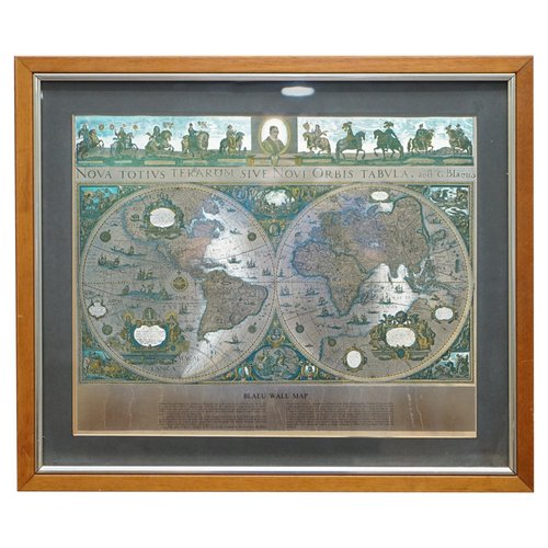 Blaeu Wall Map Gold World Map Print In Silver Leaf After Willem Blaeu For Sale At Pamono