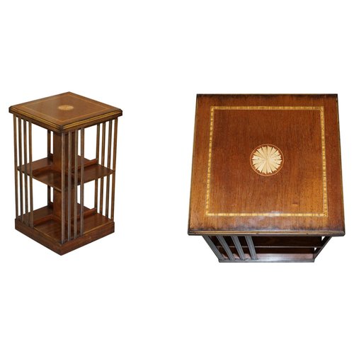 Hardwood Satinwood Revolving Bookcase, Small Bookcase End Table