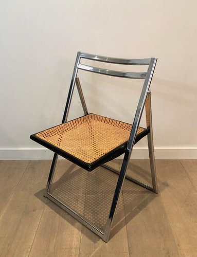 Set sedie pieghevoli da interno 6 pezzi, Sedie in metallo con impugnatura  sedile imbottito e piedini antiscivolo