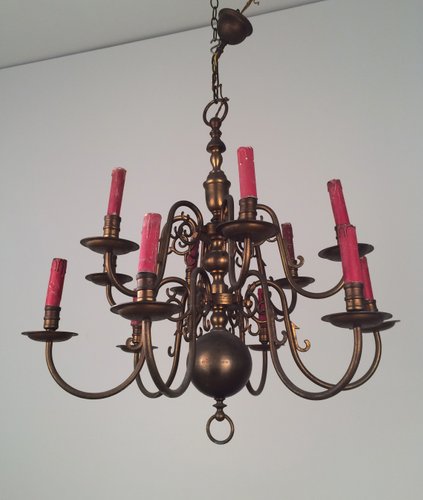Details zu Leuchter MidCentury gedrehte Messing Arme Vintage Kronleuchter Original Details zu Leuchter MidCentury gedrehte Messing Arme Vintage Kronleuchter Original