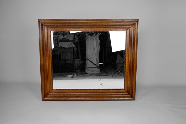 Grand miroir Napoléon III en chêne mouluré, France, circa 1860