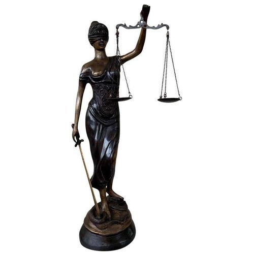 Escultura Justicia de bronce dama de la Justicia estilo antiguo figura 35cm 
