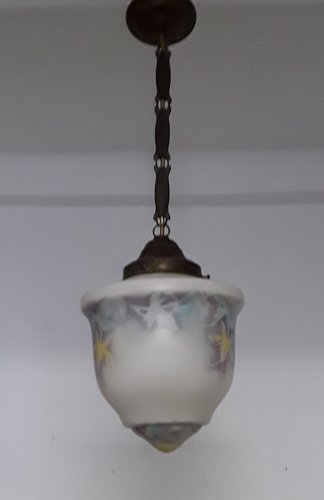Vintage 1920's Ceiling Light lamp fixture  an shade 