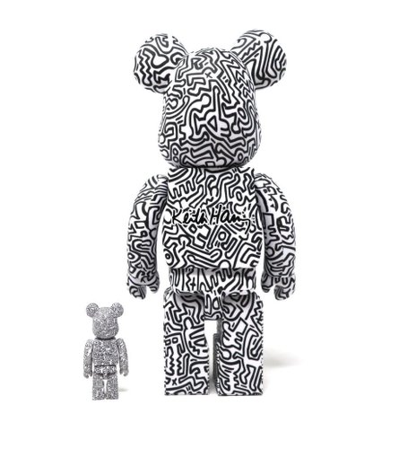 Keith Haring, 400% & 100% Bearbrick, Set of 2 for sale at Pamono