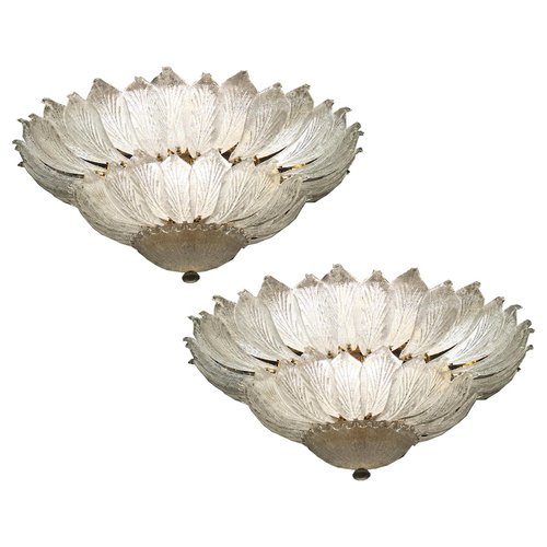 Italian Murano Glass Leaf Chandelier for sale at Pamono Italian Murano Glass Leaf Chandelier for sale at Pamono