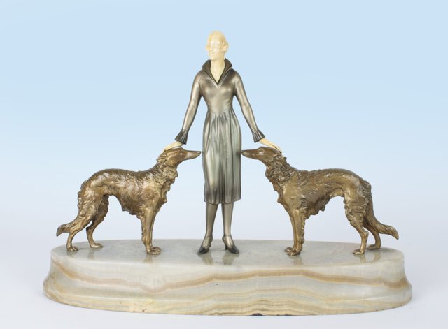 ART DECO BRONZE FIGUR ORIENTALISCHE TÄNZERIN Bronzestatue MARMORSOCKEL