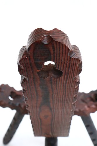 Spanish Brutalist Wooden Chair, 1960s for sale at Pamono