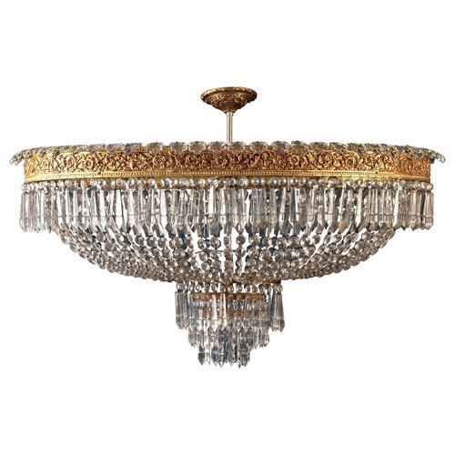 Lustre Moderne En Cristal Doré, 100 Cm De Diamètre, Grand Lustre Moderne En Cristal - 20 Lumières, Pour Salle à Manger, Salon, Villa, Cuisine, Séjour