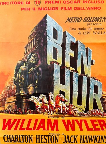 Póster de la película Ben Hur italiano, años 60 en venta en Pamono