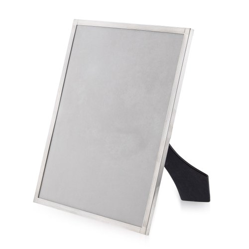 Cadre Photo Argent Massif 5x7 Pouces – Biseauté Perles – Fabriqué En Italie