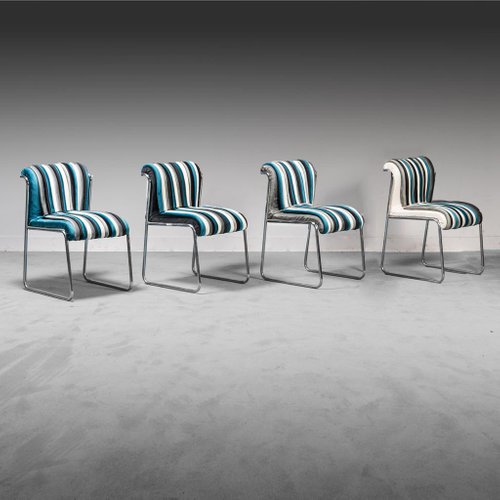 Vintage Velvet Chairs, Set of 4 for sale at Pamono