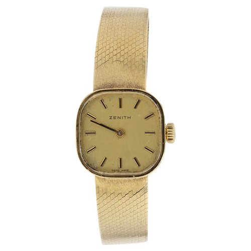 vintage zenith 18k gold watch
