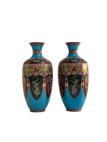Vintage cloisonne vases