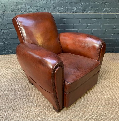 French Leather Club Chair 1940 S For, French Leather Club Chair
