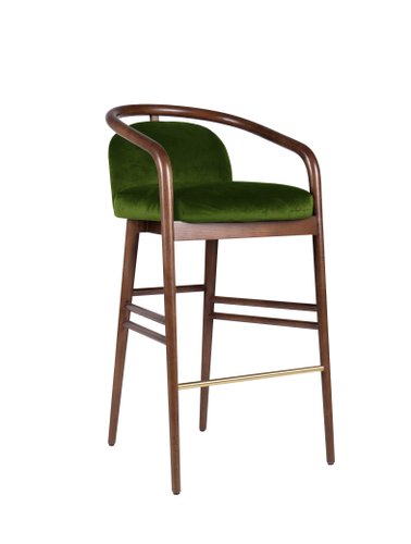 Essex Green Velvet Bar Stool by Javier Gomez for sale at Pamono