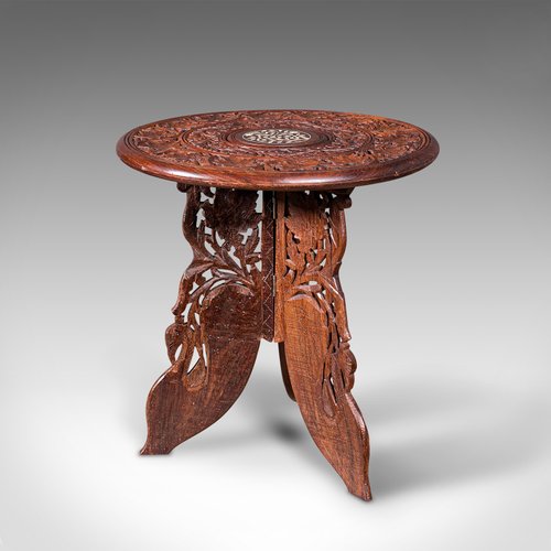 Antique Anglo Indian Fold Away Circular Side Table for sale at Pamono