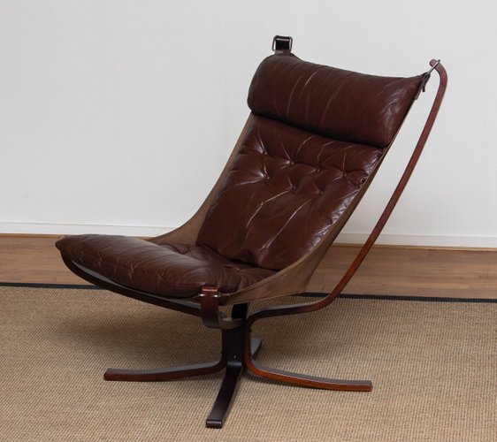 Dark Brown Leather Falcon High Back, High Back Leather Chair With Ottoman