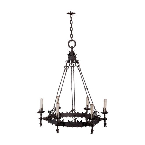 Wrought Iron Chandelier For At Pamono, Black Iron Chandelier Large