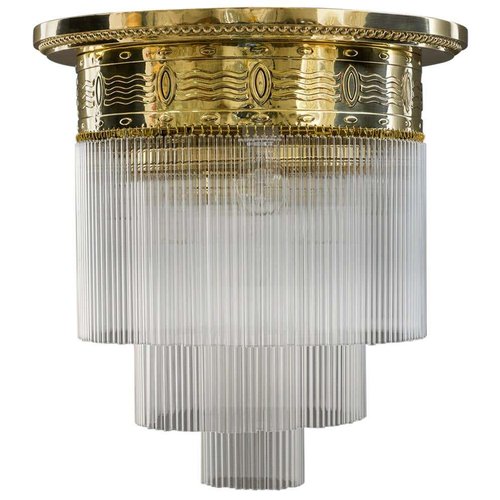 Lámpara de techo Art Déco negra con cristal ahumado 40 cm - Busa