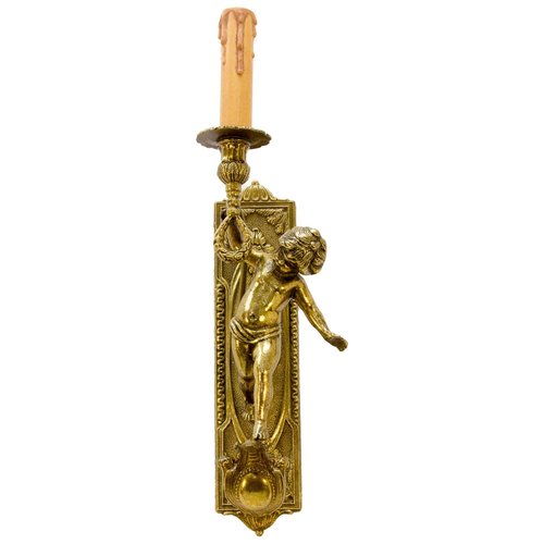 ANCIENNE APPLIQUE EN BRONZE DORÉ , CHÉRUBIN , ANGELOT , ANGE ,collection EUR 15,00 - FR