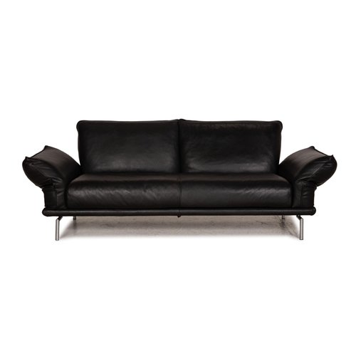 Schwarzes Zwei-Sitzer Leder Sofa von Machalke bei Pamono kaufen